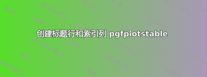 创建标题行和索引列 pgfplotstable