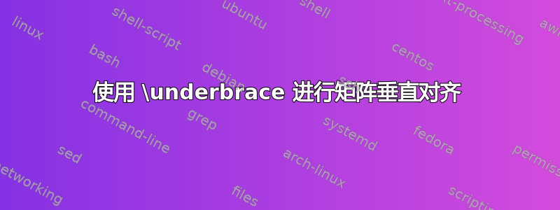 使用 \underbrace 进行矩阵垂直对齐