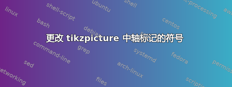 更改 tikzpicture 中轴标记的符号