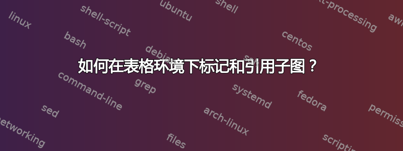 如何在表格环境下标记和引用子图？