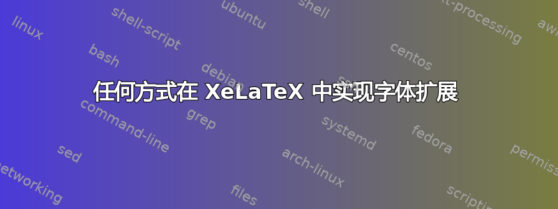 任何方式在 XeLaTeX 中实现字体扩展