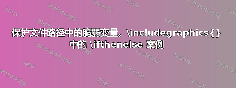 保护文件路径中的脆弱变量。\includegraphics{} 中的 \ifthenelse 案例