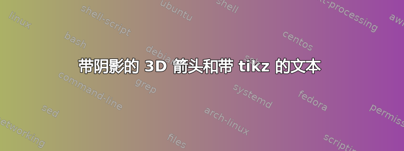 带阴影的 3D 箭头和带 tikz 的文本