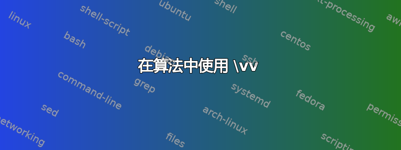 在算法中使用 \vv