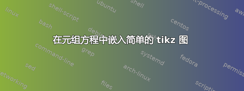 在元组方程中嵌入简单的 tikz 图