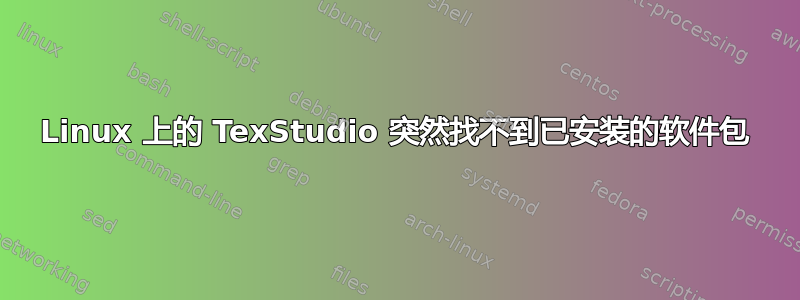 Linux 上的 TexStudio 突然找不到已安装的软件包