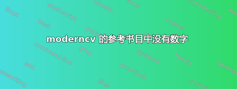 moderncv 的参考书目中没有数字