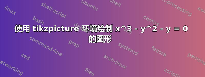 使用 tikzpicture 环境绘制 x^3 - y^2 - y = 0 的图形 