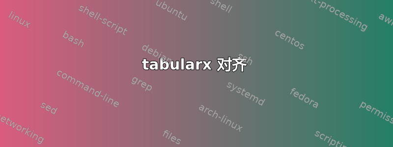 tabularx 对齐