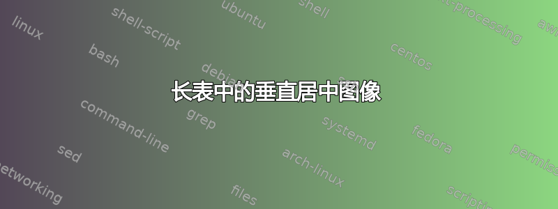 长表中的垂直居中图像