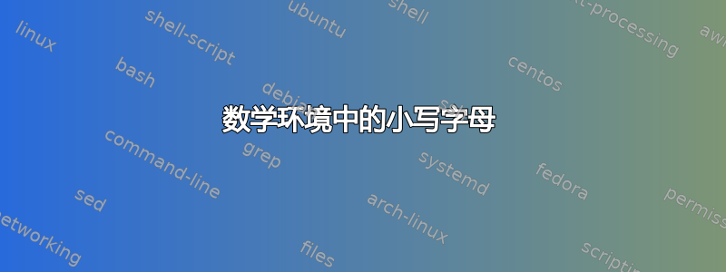 数学环境中的小写字母