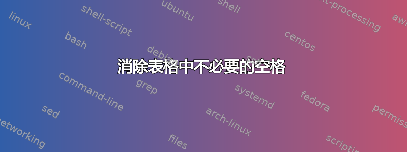 消除表格中不必要的空格