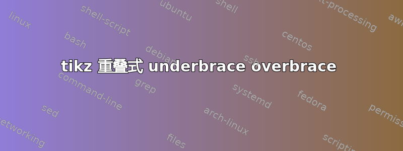 tikz 重叠式 underbrace overbrace