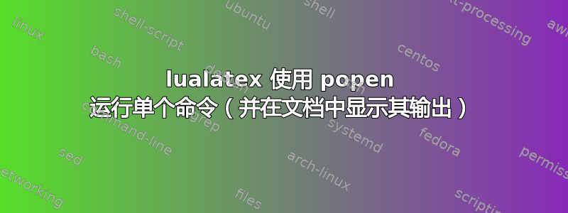 lualatex 使用 popen 运行单个命令（并在文档中显示其输出）