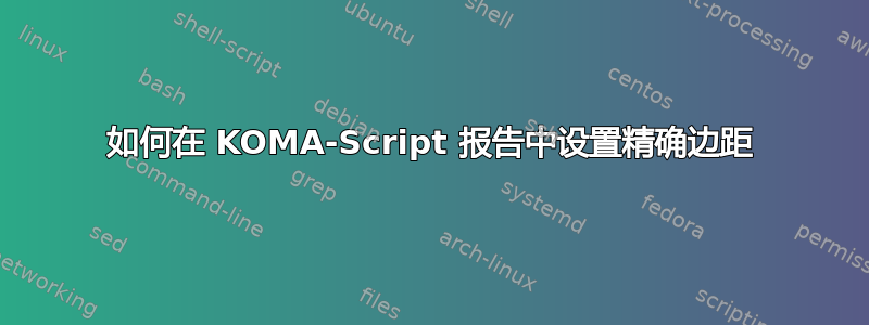 如何在 KOMA-Script 报告中设置精确边距