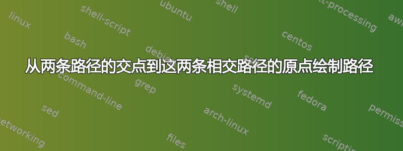 从两条路径的交点到这两条相交路径的原点绘制路径