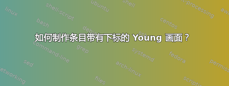 如何制作条目带有下标的 Young 画面？