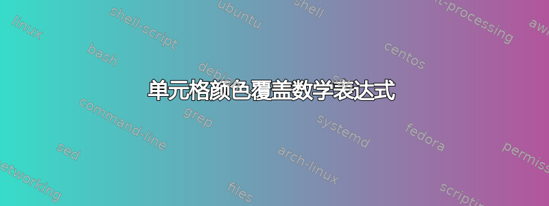 单元格颜色覆盖数学表达式