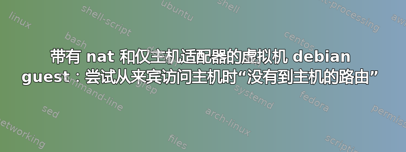 带有 nat 和仅主机适配器的虚拟机 debian guest：尝试从来宾访问主机时“没有到主机的路由”