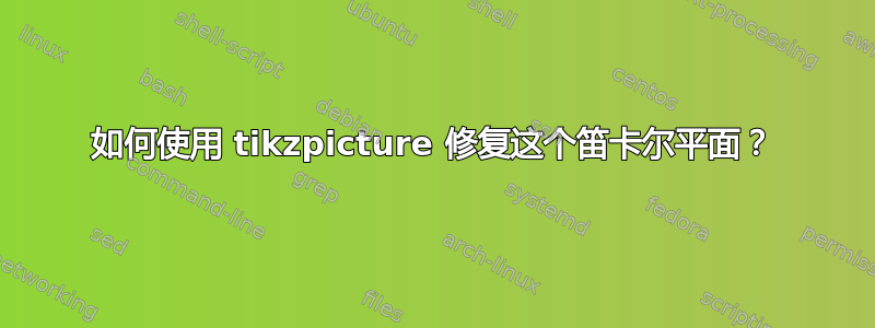 如何使用 tikzpicture 修复这个笛卡尔平面？