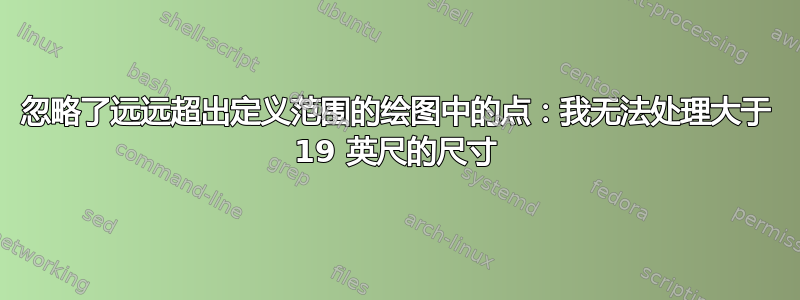 忽略了远远超出定义范围的绘图中的点：我无法处理大于 19 英尺的尺寸