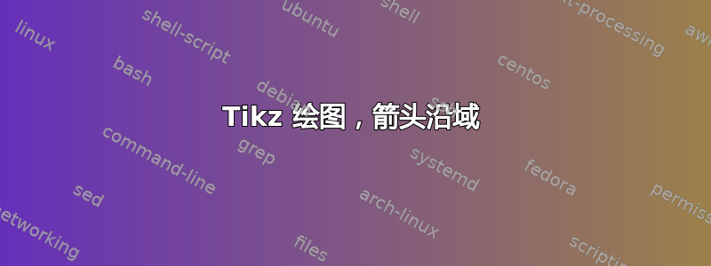 Tikz 绘图，箭头沿域