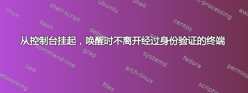 从控制台挂起，唤醒时不离开经过身份验证的终端