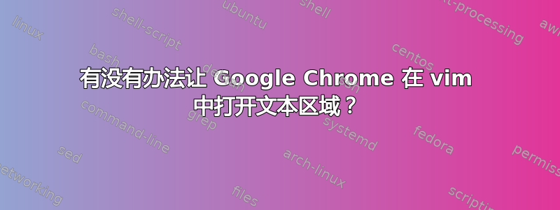 有没有办法让 Google Chrome 在 vi​​m 中打开文本区域？