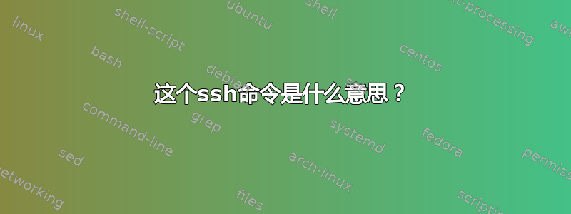 这个ssh命令是什么意思？