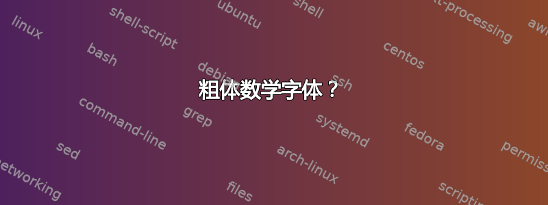 粗体数学字体？