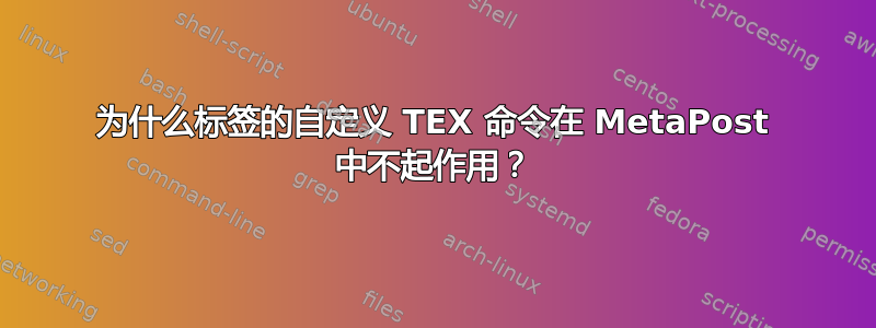 为什么标签的自定义 TEX 命令在 MetaPost 中不起作用？