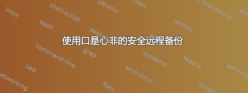 使用口是心非的安全远程备份