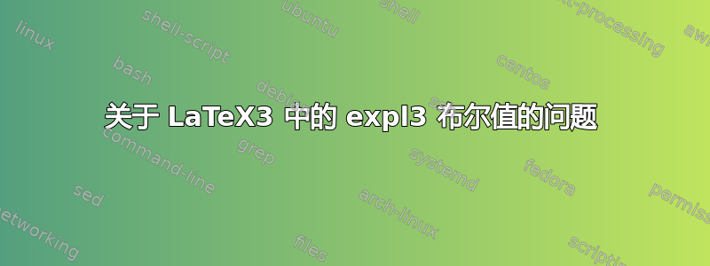 关于 LaTeX3 中的 expl3 布尔值的问题