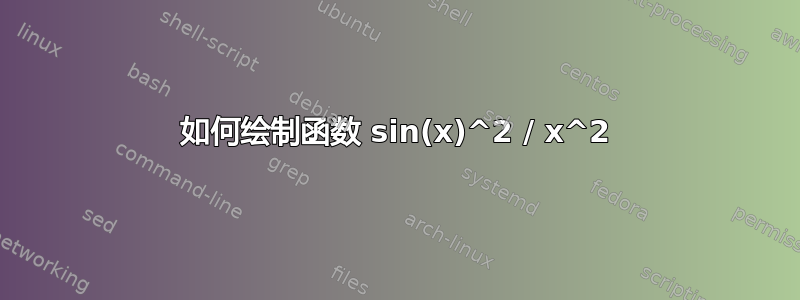 如何绘制函数 sin(x)^2 / x^2