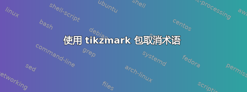 使用 tikzmark 包取消术语