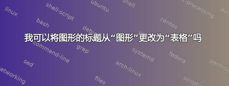 我可以将图形的标题从“图形”更改为“表格”吗