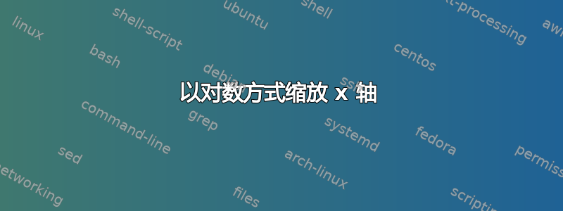 以对数方式缩放 x 轴