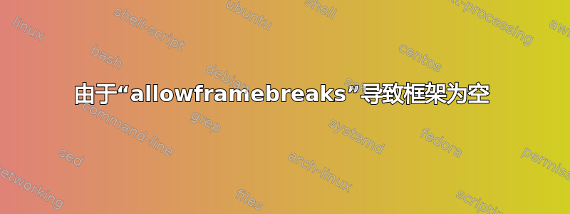 由于“allowframebreaks”导致框架为空