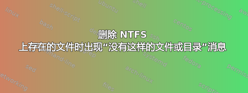 删除 NTFS 上存在的文件时出现“没有这样的文件或目录”消息