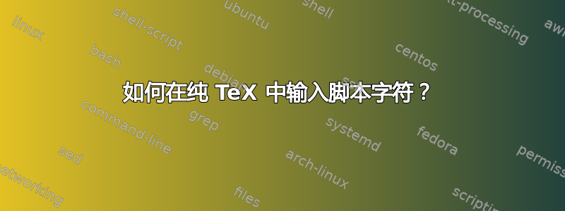 如何在纯 TeX 中输入脚本字符？