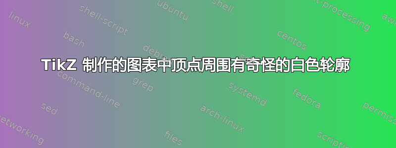 TikZ 制作的图表中顶点周围有奇怪的白色轮廓