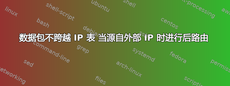 数据包不跨越 IP 表 当源自外部 IP 时进行后路由