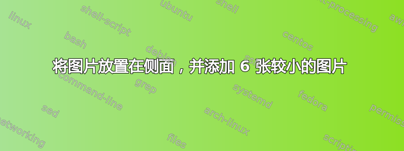 将图片放置在侧面，并添加 6 张较小的图片