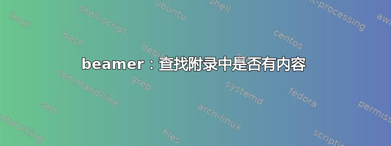 beamer：查找附录中是否有内容