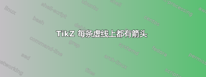 TikZ 每条虚线上都有箭头