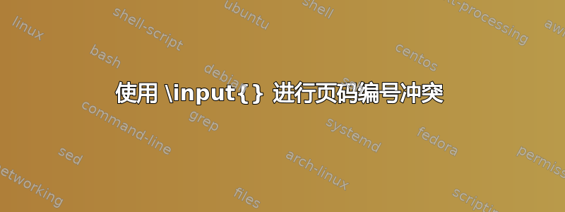 使用 \input{} 进行页码编号冲突