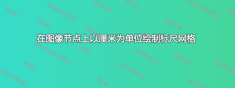 在图像节点上以厘米为单位绘制标尺网格