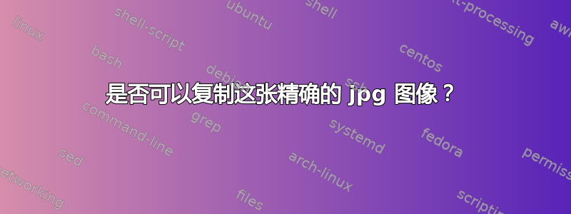 是否可以复制这张精确的 jpg 图像？