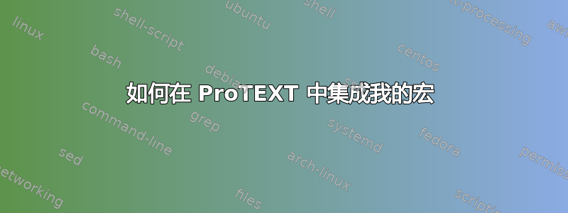 如何在 ProTEXT 中集成我的宏