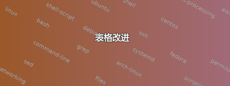 表格改进 